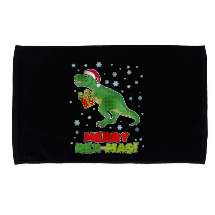 Merry Rex-Mas Ugly Christmas Microfiber Hand Towel