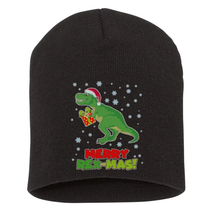 Merry Rex-Mas Ugly Christmas Short Acrylic Beanie