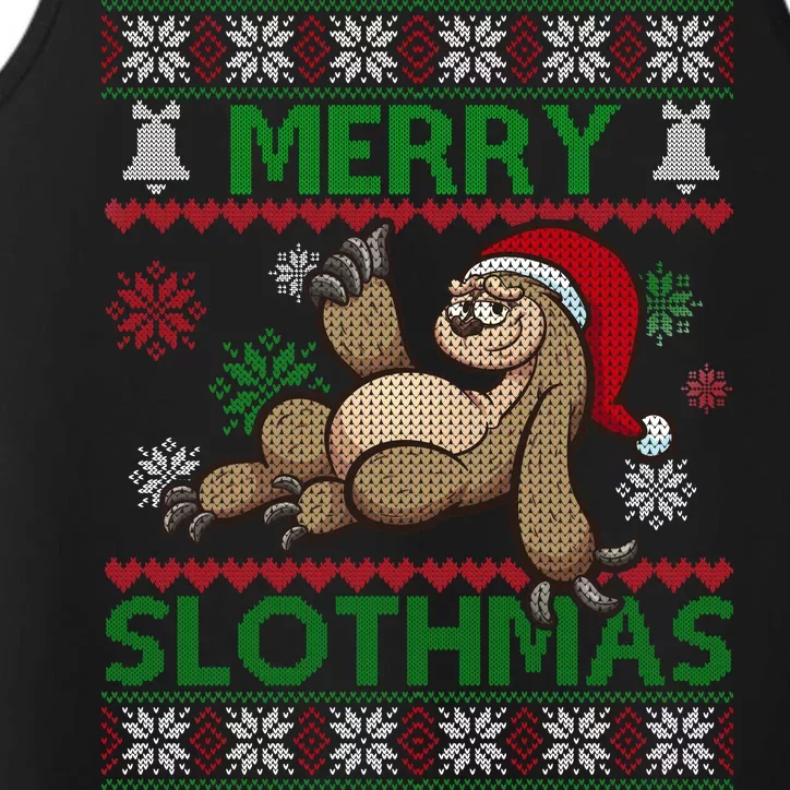 Merry Slothmas Ugly Christmas Performance Tank