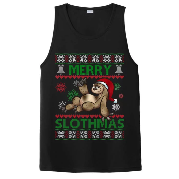 Merry Slothmas Ugly Christmas Performance Tank