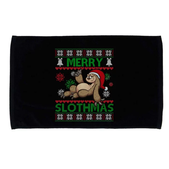 Merry Slothmas Ugly Christmas Microfiber Hand Towel