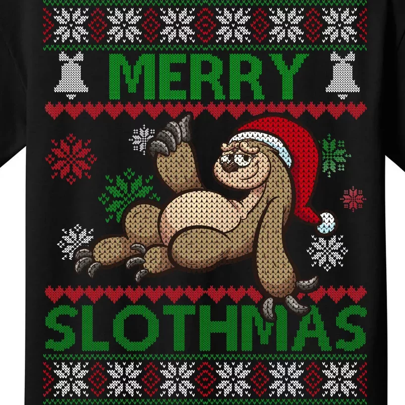 Merry Slothmas Ugly Christmas Kids T-Shirt