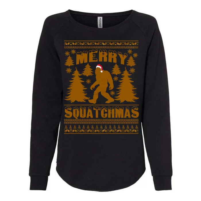 Merry Squatchmas Ugly Christmas Sweater Womens California Wash Sweatshirt