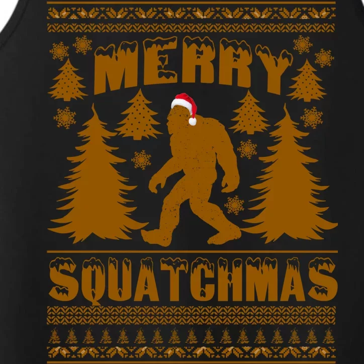 Merry Squatchmas Ugly Christmas Sweater Performance Tank