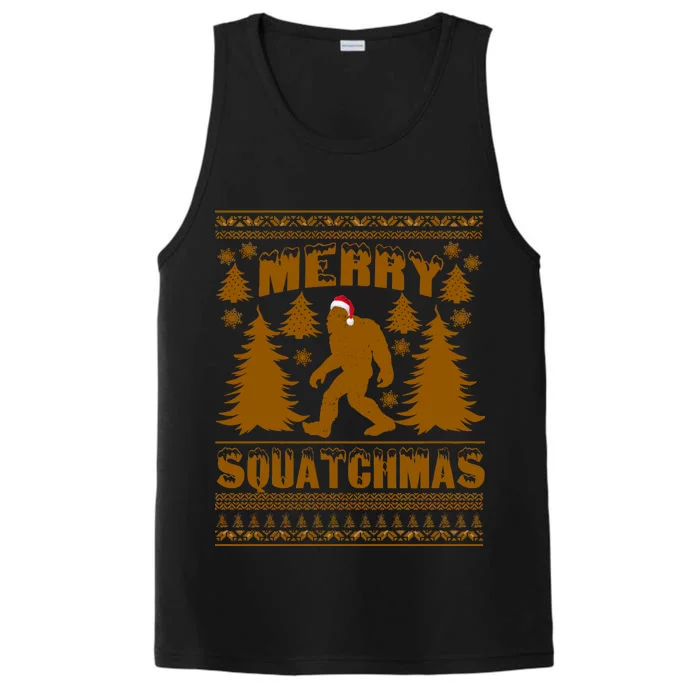 Merry Squatchmas Ugly Christmas Sweater Performance Tank