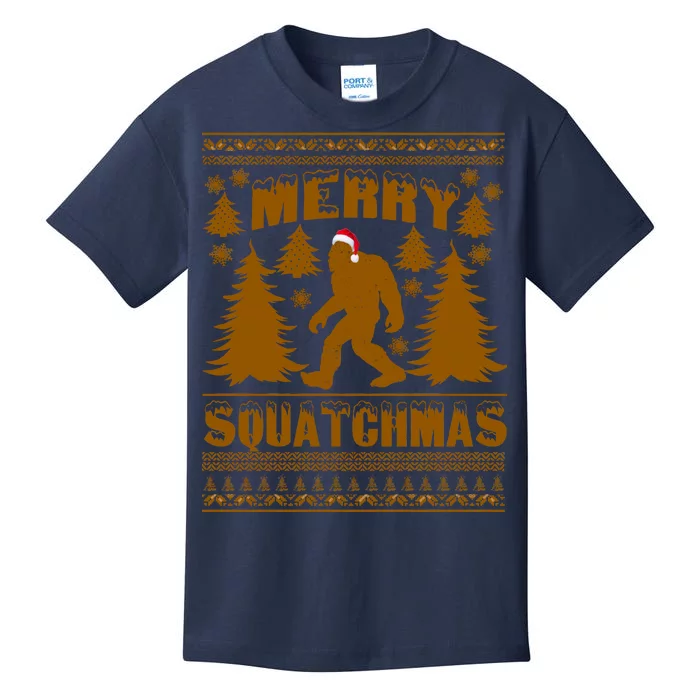 Merry Squatchmas Ugly Christmas Sweater Kids T-Shirt