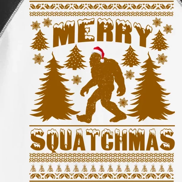 Merry Squatchmas Ugly Christmas Sweater Toddler Fine Jersey T-Shirt