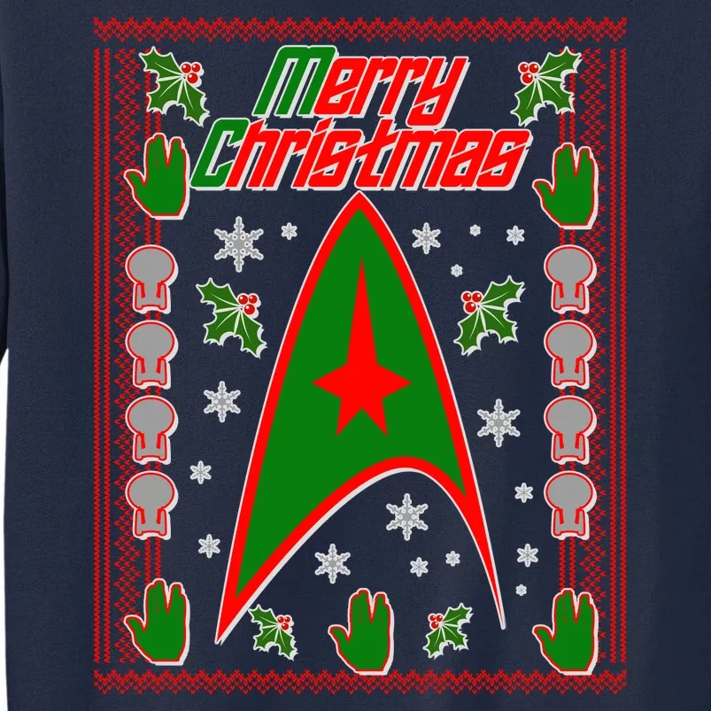 Merry Starfleet Christmas Ugly Sweater Tall Sweatshirt