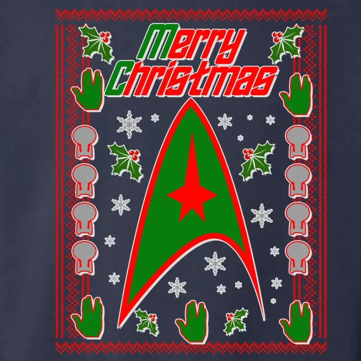 Merry Starfleet Christmas Ugly Sweater Toddler Hoodie