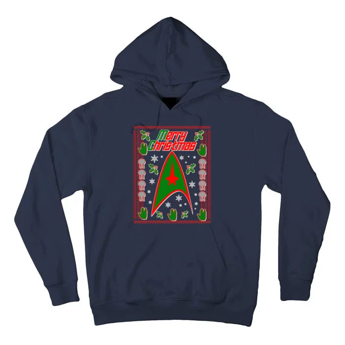 Merry Starfleet Christmas Ugly Sweater Tall Hoodie