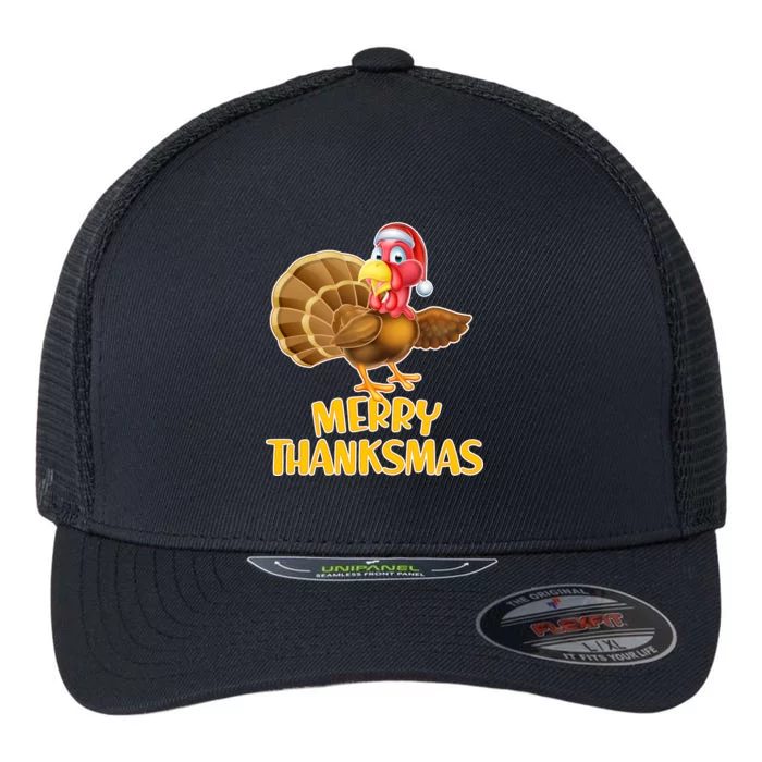 Merry Thanksmas Turkey Flexfit Unipanel Trucker Cap