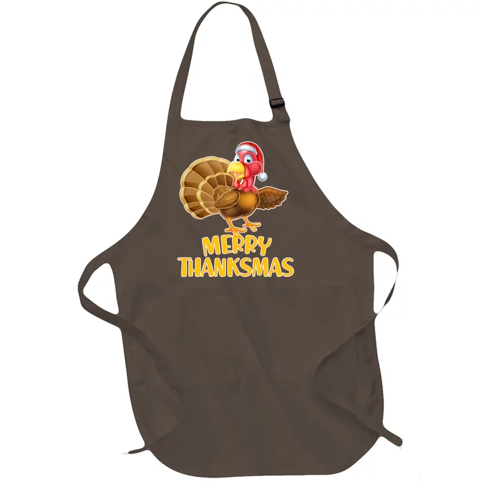 Merry Thanksmas Turkey Full-Length Apron With Pocket