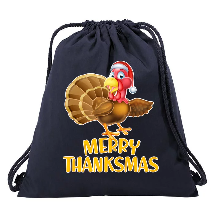 Merry Thanksmas Turkey Drawstring Bag