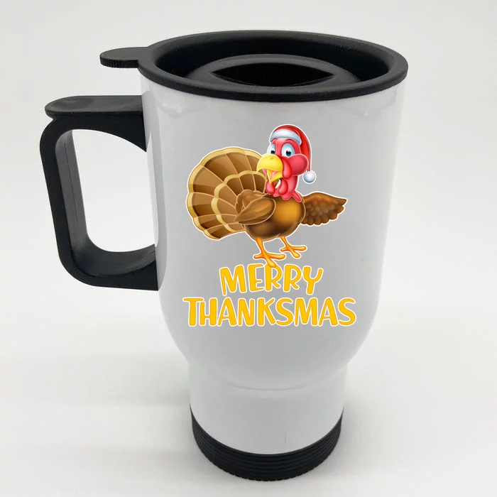 Merry Thanksmas Turkey Front & Back Stainless Steel Travel Mug