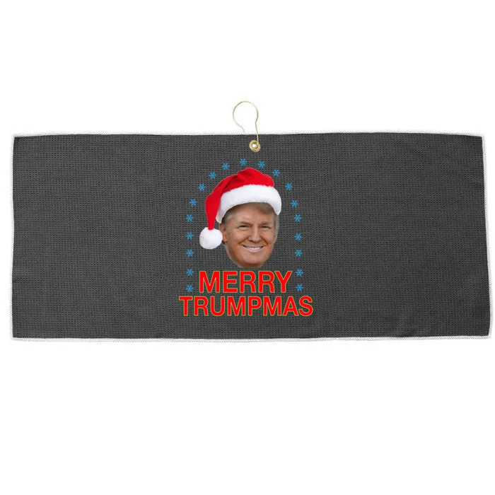 Merry Trumpmas Trump Christmas Large Microfiber Waffle Golf Towel