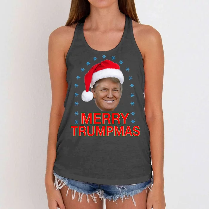 Merry Trumpmas Trump Christmas Women's Knotted Racerback Tank