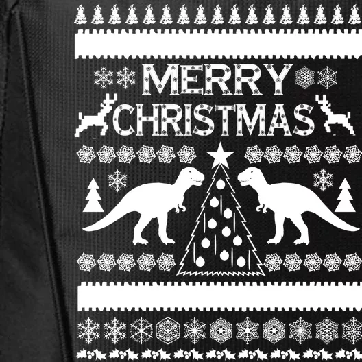 Merry Ugly Christmas T-Rex Sweater City Backpack