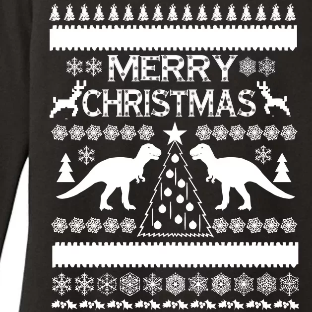 Merry Ugly Christmas T-Rex Sweater Womens CVC Long Sleeve Shirt