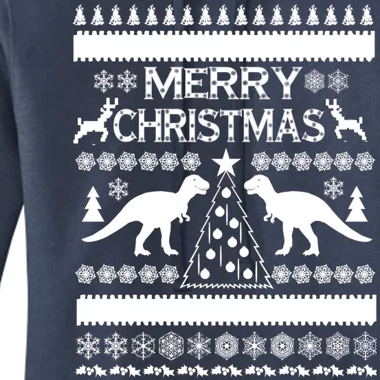 Merry Ugly Christmas T-Rex Sweater Women's Pullover Hoodie