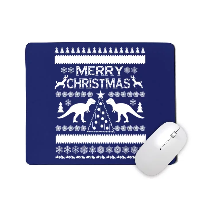 Merry Ugly Christmas T-Rex Sweater Mousepad