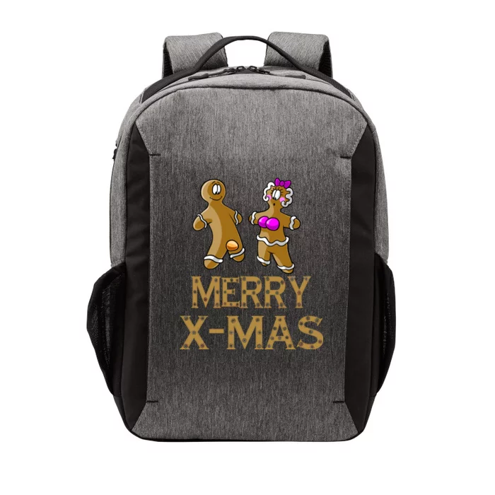 Merry X-Mas Funny Gingerbread Couple Vector Backpack