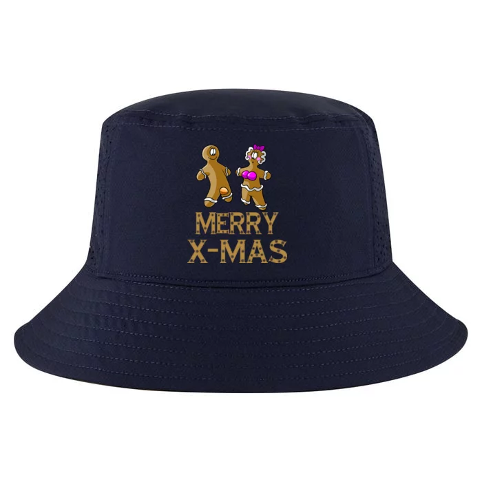 Merry X-Mas Funny Gingerbread Couple Cool Comfort Performance Bucket Hat