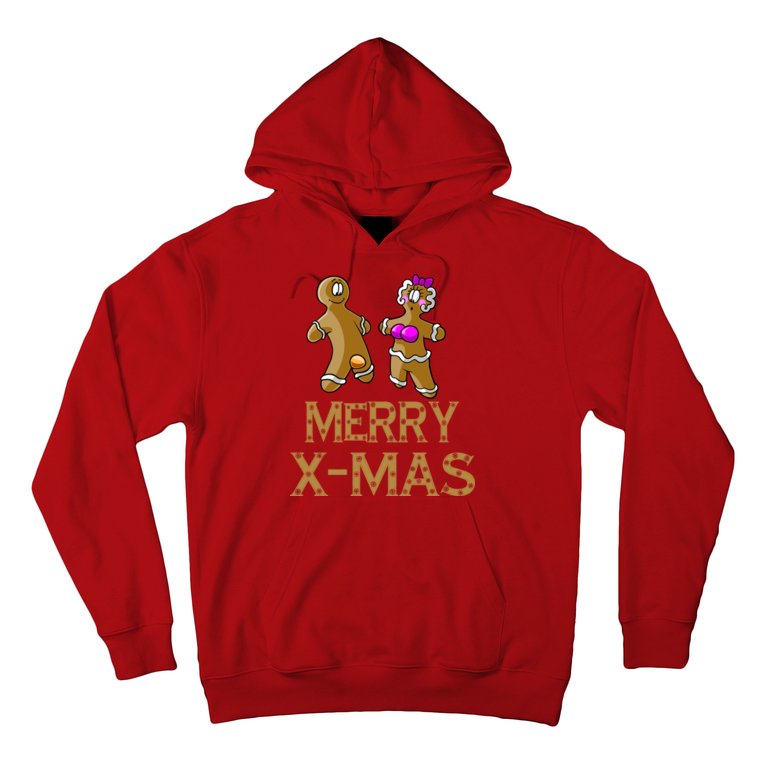 Merry X-Mas Funny Gingerbread Couple Hoodie