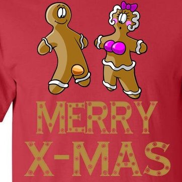 Merry X-Mas Funny Gingerbread Couple Tall T-Shirt