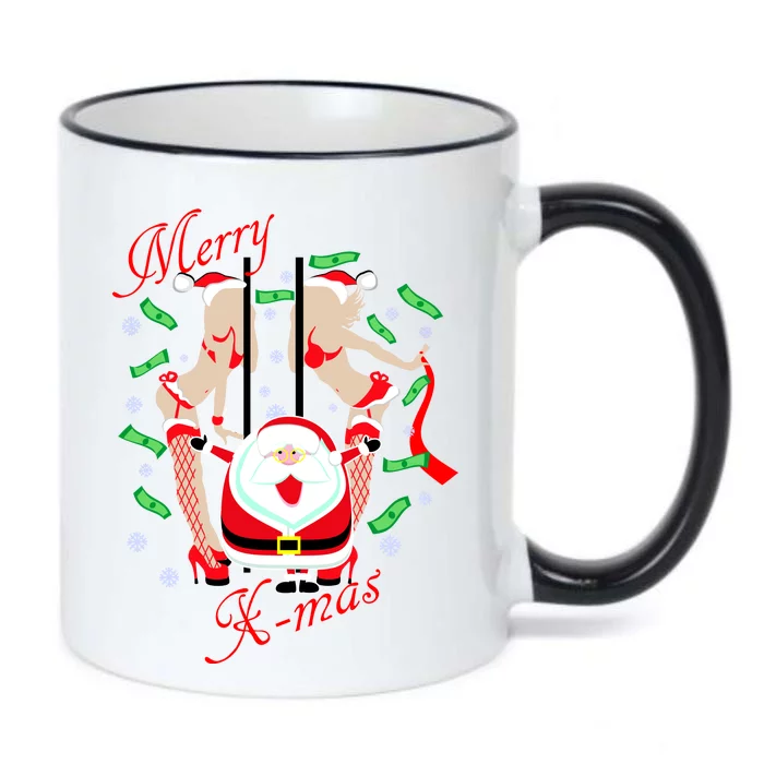 Merry X-Mas Santa's Little Strippers Black Color Changing Mug