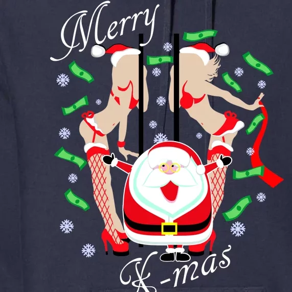 Merry X-Mas Santa's Little Strippers Premium Hoodie