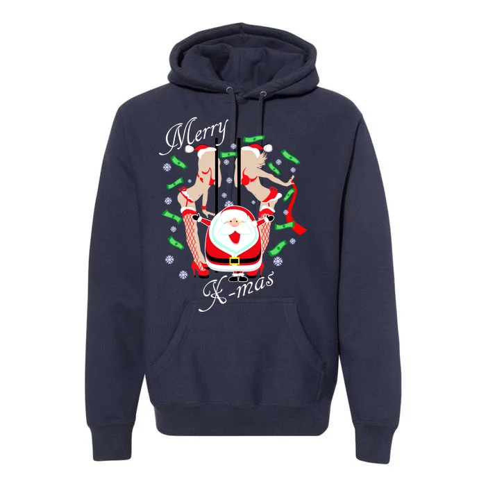 Merry X-Mas Santa's Little Strippers Premium Hoodie