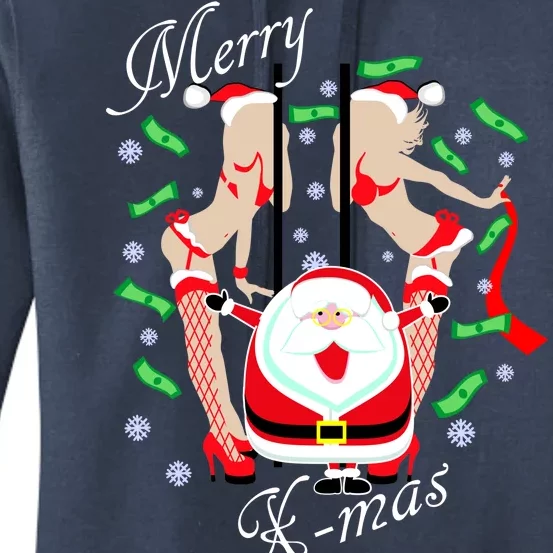 Merry X-Mas Santa's Little Strippers Women's Pullover Hoodie