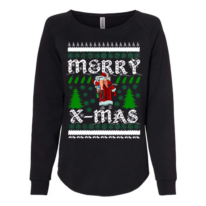 Merry X-Mas Ugly Christmas Sweater Womens California Wash Sweatshirt