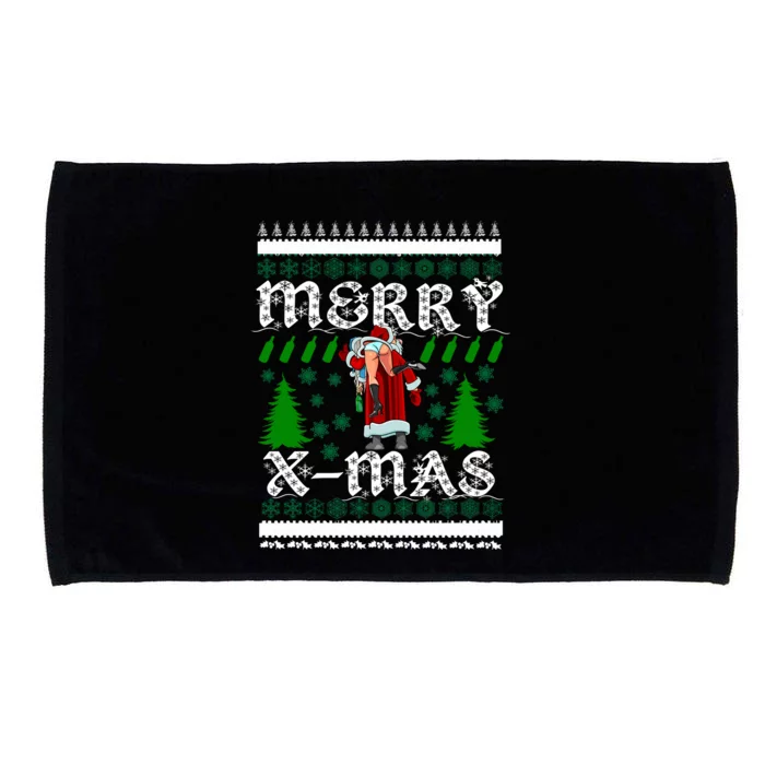 Merry X-Mas Ugly Christmas Sweater Microfiber Hand Towel