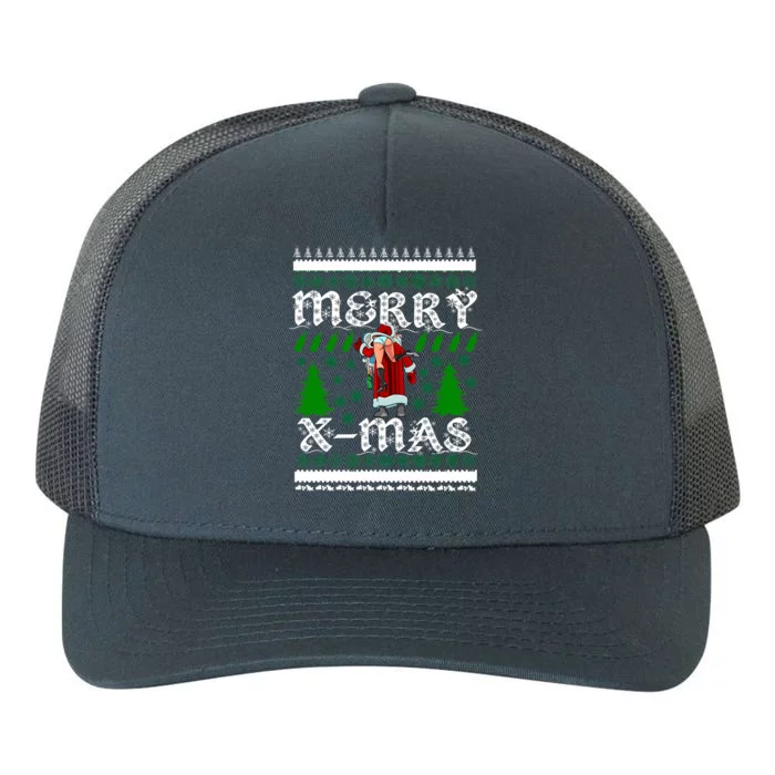 Merry X-Mas Ugly Christmas Sweater Yupoong Adult 5-Panel Trucker Hat