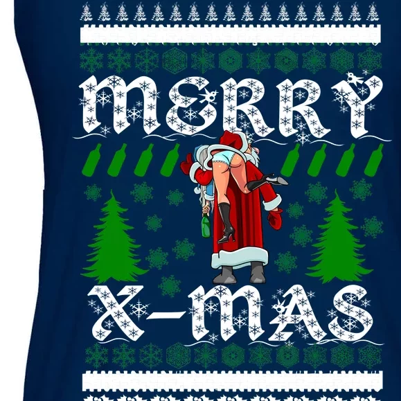 Merry X-Mas Ugly Christmas Sweater Ladies Essential Flowy Tank