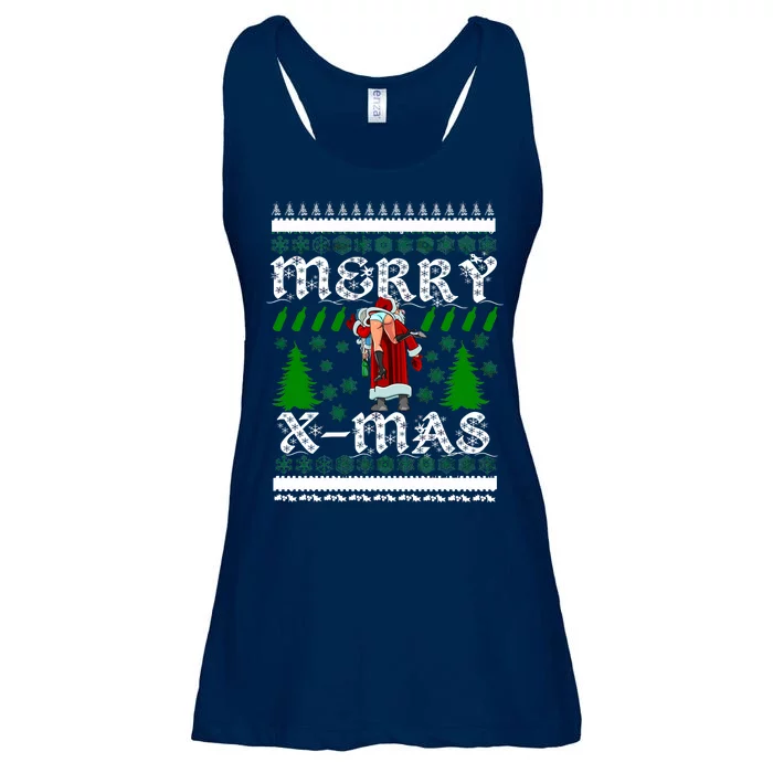 Merry X-Mas Ugly Christmas Sweater Ladies Essential Flowy Tank