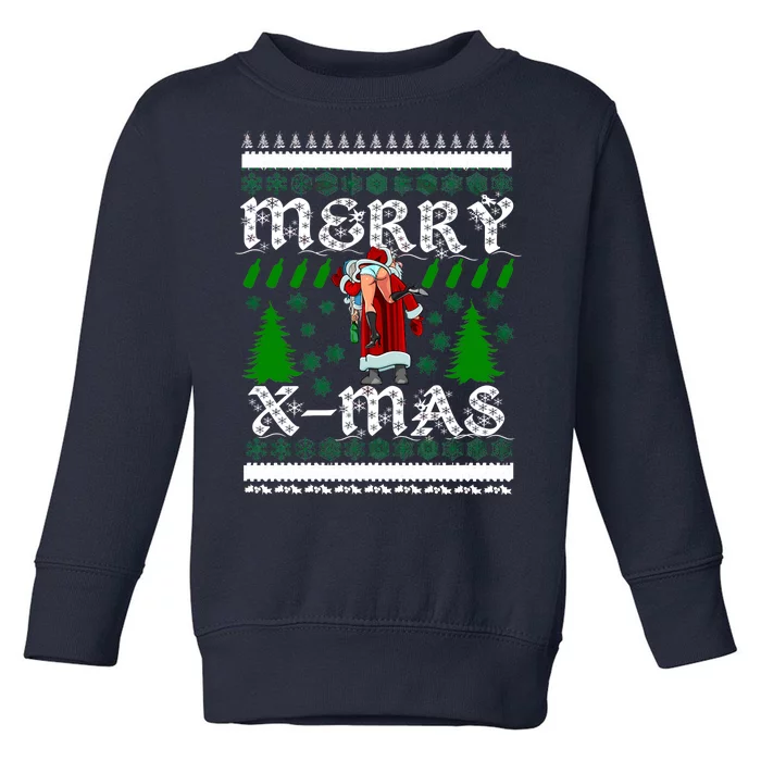 Merry X-Mas Ugly Christmas Sweater Toddler Sweatshirt