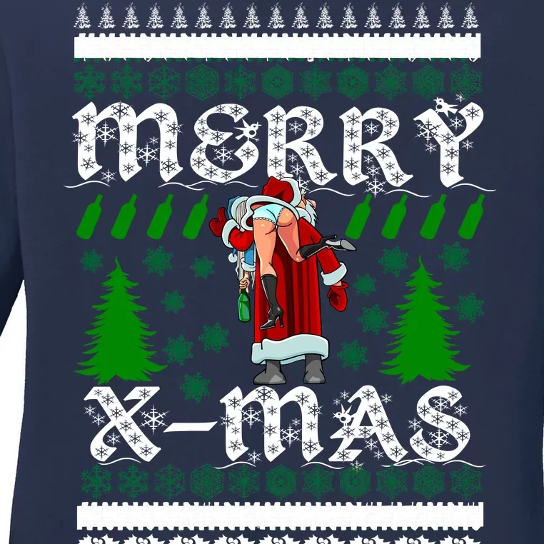 Merry X-Mas Ugly Christmas Sweater Ladies Long Sleeve Shirt