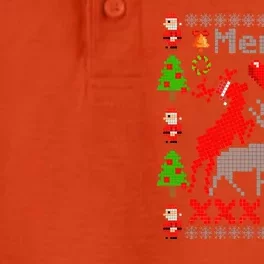 Merry XXXX-Mas Ugly Christmas Sweater Dry Zone Grid Performance Polo