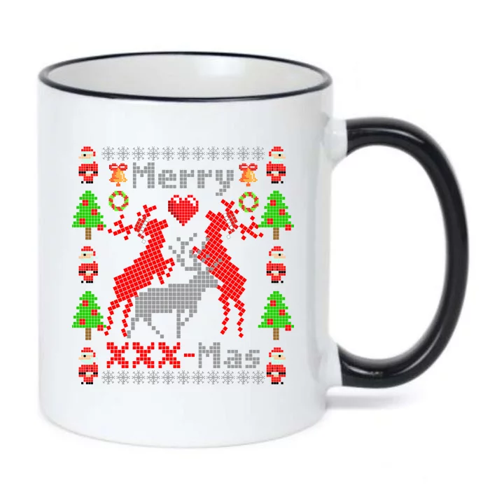 Merry XXXX-Mas Ugly Christmas Sweater Black Color Changing Mug