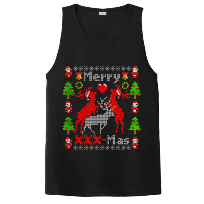 Merry XXXX-Mas Ugly Christmas Sweater Performance Tank