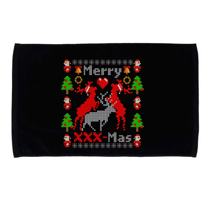 Merry XXXX-Mas Ugly Christmas Sweater Microfiber Hand Towel