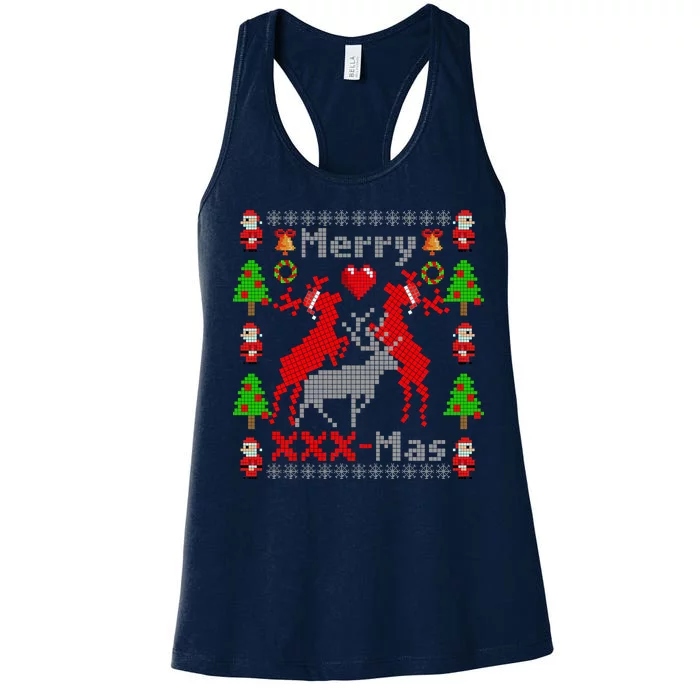 Merry XXXX-Mas Ugly Christmas Sweater Women's Racerback Tank