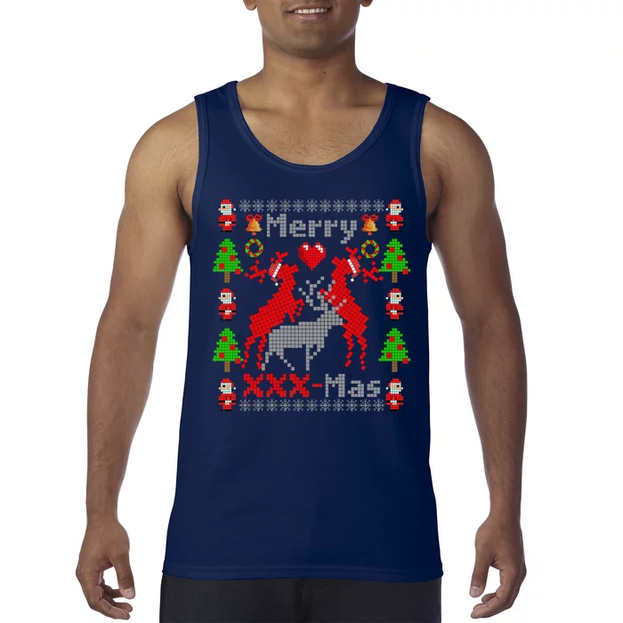 Merry XXXX-Mas Ugly Christmas Sweater Tank Top