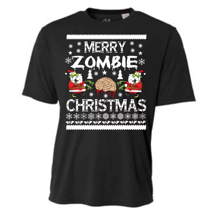 Merry Zombie Ugly Christmas Sweater Cooling Performance Crew T-Shirt