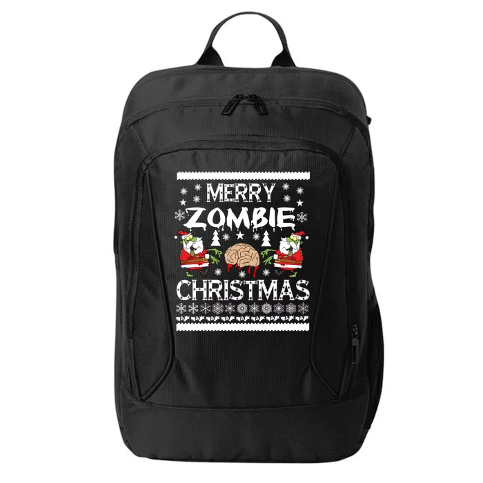 Merry Zombie Ugly Christmas Sweater City Backpack