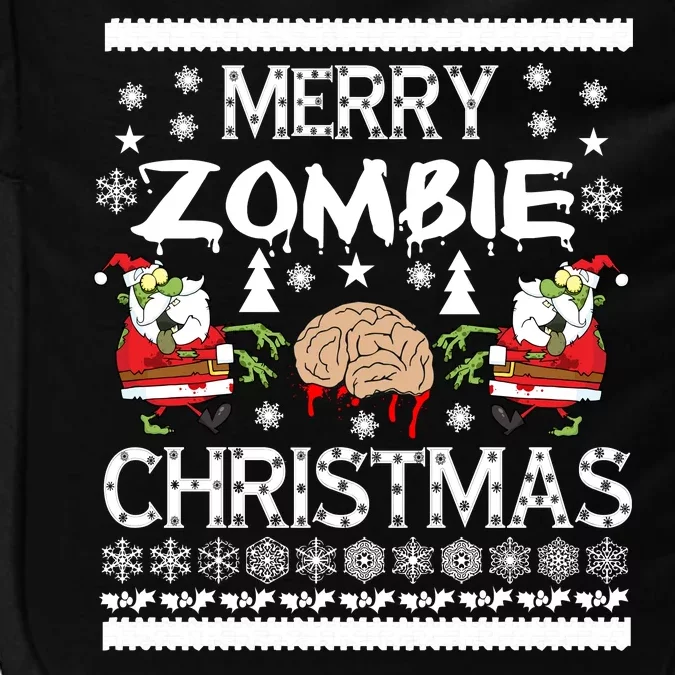 Merry Zombie Ugly Christmas Sweater Impact Tech Backpack