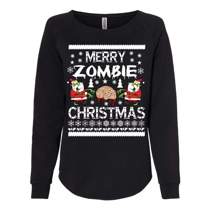 Merry Zombie Ugly Christmas Sweater Womens California Wash Sweatshirt