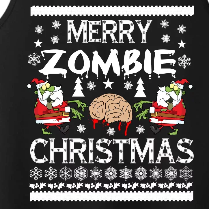 Merry Zombie Ugly Christmas Sweater Performance Tank